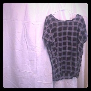 Black and white striped polyester Old Navy top.